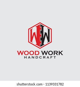 Wood handcraft logo template