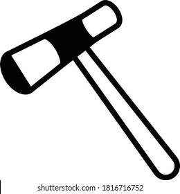  Wood Handle Heavy Duty Tire Hammer Concept, Tyre Mallet Vector Glyph Icon Design,  Tire Shop and Auto Service Center Instruments on white background,