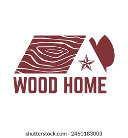 wood home flat modern logo