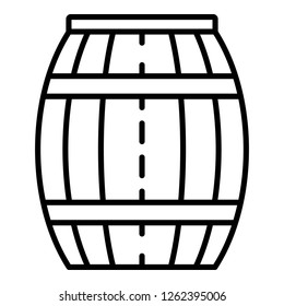 Wood honey barrel icon. Outline wood honey barrel vector icon for web design isolated on white background