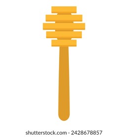 Wood honey spoon icon cartoon vector. Apiculture food. Happy keeper