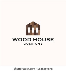 wood house architect logo vector icon illustration