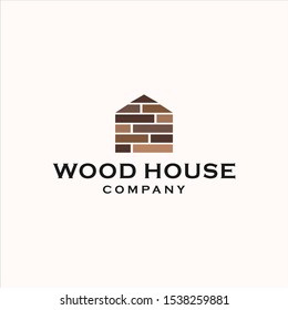 wood house architect logo vector icon illustration