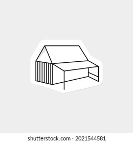 wood house in the forest logo template
