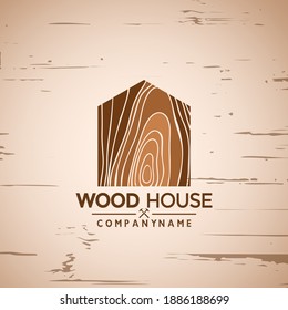 Wood House Furniture logo woodwork, Wooden logo design, Woodworking logo, Logo Designs Vector Illustration Template