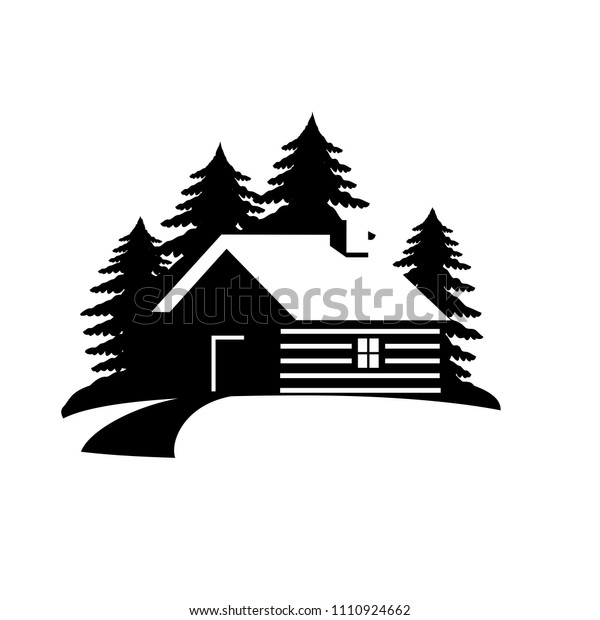 Wood House Hill Icons Vector Stock Vector (Royalty Free) 1110924662