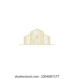 wood house home grain timber lumber logo vector icon