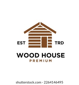 wood house icon design vector illustration minimal modern design