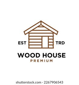 wood house icon design vector illustration minimal modern design