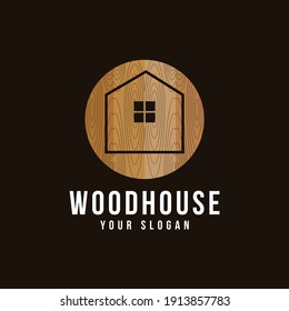 wood house illustration.home logo design
