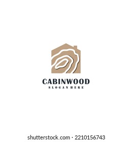 Wood house logo design with creative abstract concept