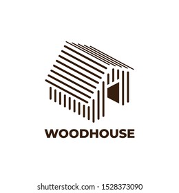 Wood house logo design vector template.Wood working symbol