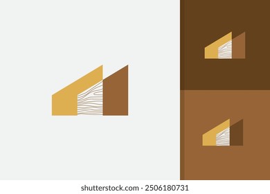 wood house logo design vector template