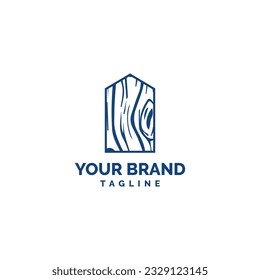 Wood and house logo design for woodwork