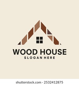 Wood house logo symbol vector illustration design