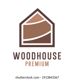 wood house logo template Vector