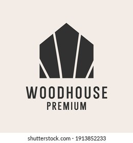wood house logo template Vector
