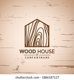 Wood house logo woodwork, Wooden logo design, Woodworking logo, Logo Designs Vector Illustration Template