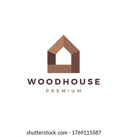 wood house timber panel wall facade decking wpc vinyl hpl logo vector icon illustration	