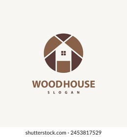 Wood house vector logo design 4