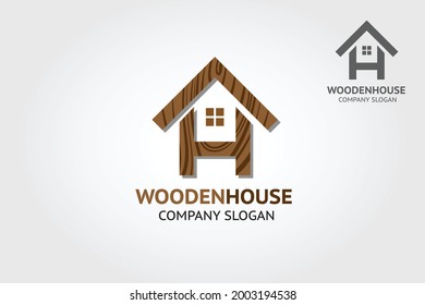 Wood House Vector Logo Template. Is an illustrative cartoon logo for Environmental care related business. Illustration of an elegant and luxurious combination of the letter H and house.