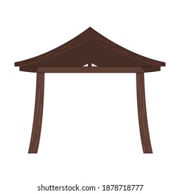 wood hut rustic icon design on white background vector illustration