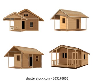 wood hut vector design