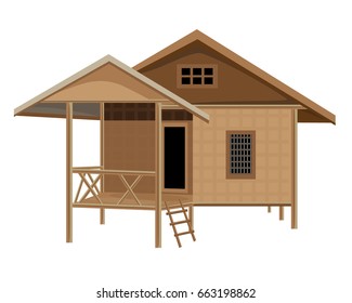 Set Beach House Building Beach Bungalow Stock Vector (Royalty Free ...