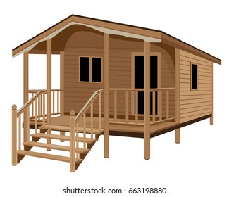 wood hut vector design