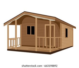 wood hut vector design