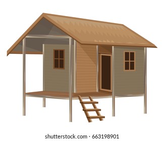 wood hut vector design
