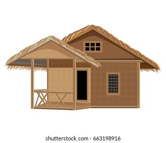 wood hut vector design