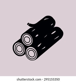 Wood icon. All lumberjack. Renewable resource symbol.