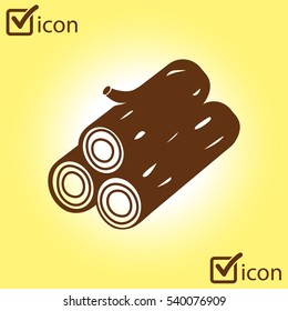 Wood icon. All lumberjack. Renewable resource simbol.