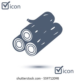 Wood icon. All lumberjack. Renewable resource symbol.
