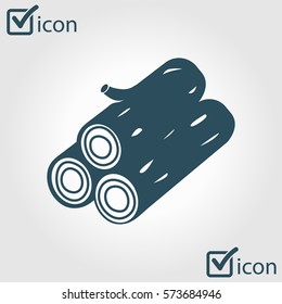 Wood icon. All lumberjack. Renewable resource symbol.