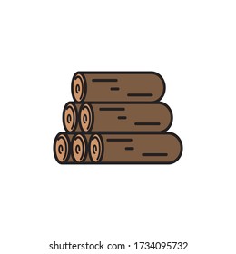 Plantilla de diseño de icono de madera vector ilustración aislada