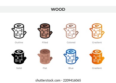 wood icon in different style  wood vector icons designed in outline  solid  colored  filled  gradient    flat style  Symbol  logo illustration  Vector illustration