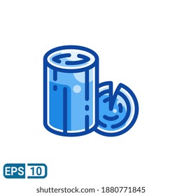The wood icon in filled line style isolated on white background. EPS 10