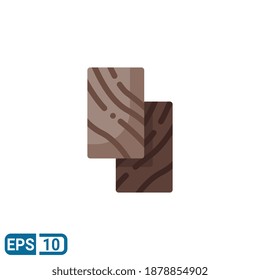 The wood icon in flat style isolated on white background. Editable color. EPS 10