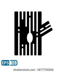 The wood icon in glyph style isolated on white background. EPS 10