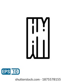 The wood icon in line style isolated on white background. EPS 10