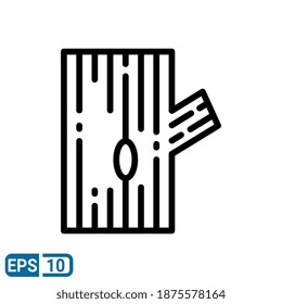 The wood icon in line style isolated on white background. EPS 10