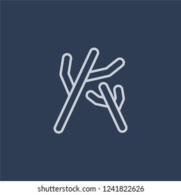 Wood icon. Wood linear design concept from Camping collection. Simple element vector illustration on dark blue background.