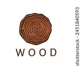 Wood icon logo design vector illustration. Isolated on white background.