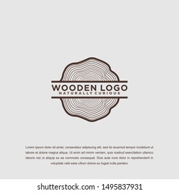 Wood icon or sawmill logo - black vector tree growth rings symbol or sign