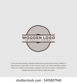 Wood icon or sawmill logo - black vector tree growth rings symbol or sign