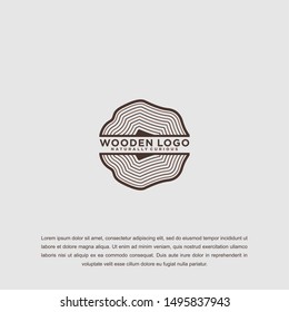 Wood icon or sawmill logo - black vector tree growth rings symbol or sign