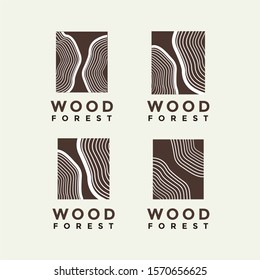 Wood icon or sawmill logo - black vector tree growth rings symbol or sign