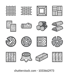 Wood icon set